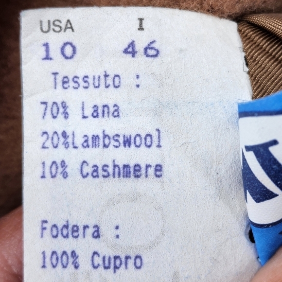 Cinzia Rocca Vintage Women's Wool Cashmere Blend Button Front Coat - 10 - Picture 8 of 8